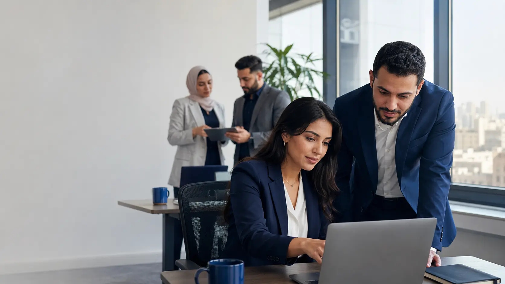 Egyptian professionals collaborating on an HR initiative